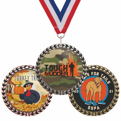 Medal w/Wreath Border - Full Color Imprint - 6 Day Production